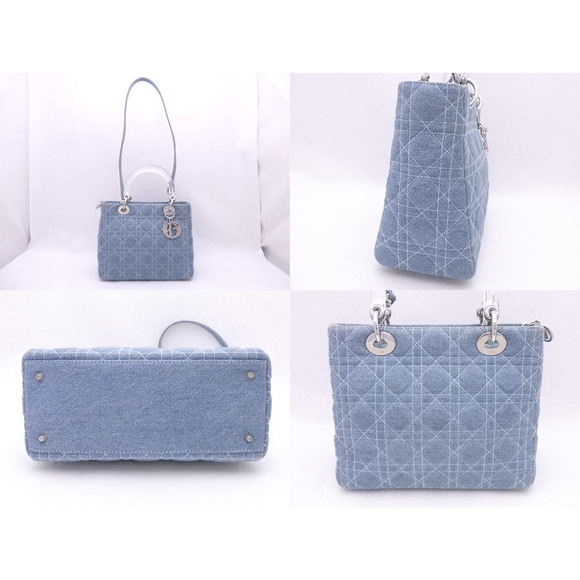Dior Christian Denim   Shoulder Blue Bag Lady - Picture 1 of 3